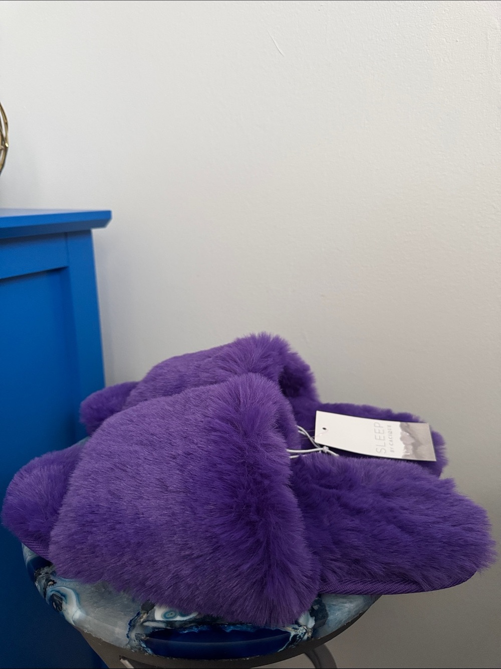 Plush Purple Fuzzy Slippers
